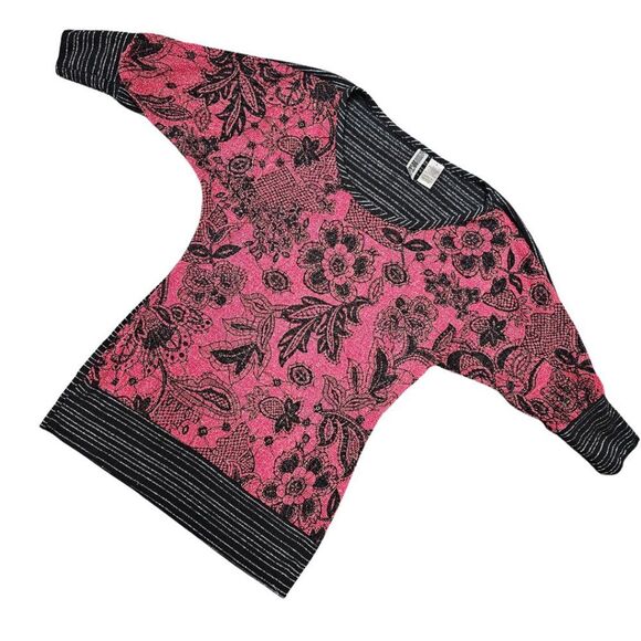 Metallic Micromesh Floral Dollman Biker Scene Punk Top Made in USA Size S - Picture 1 of 8